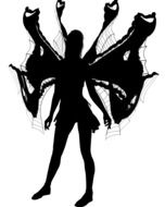 Silhouette of fairy clipart
