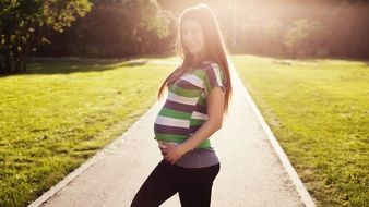 beautiful pregnant young woman