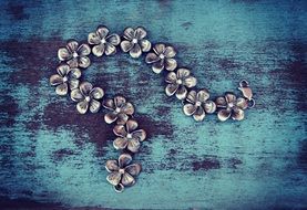 glamorous silver bracelet on a bench