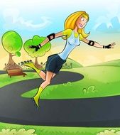 rollerblading girl on rollerdrome