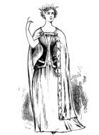 drawing of a woman with a crown on her head