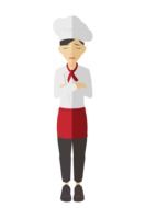 Upset Woman in cook clothing, illustration
