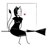 Witch Devil Girl as a drawing