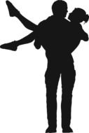 Silhouette of Romantic pair
