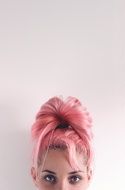 beauty girl with Pink hair