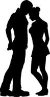 silhouette of a guy and a girl