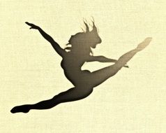 beautiful silhouette of a jumping woman