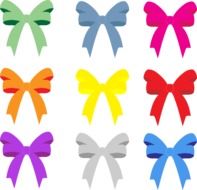 Colorful bows clipart