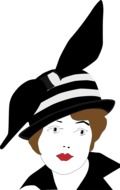 portrait of a vintage woman as a graphic image