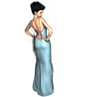 digital woman in evening dress