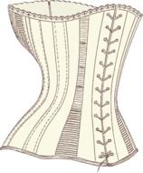 drawn vintage corset
