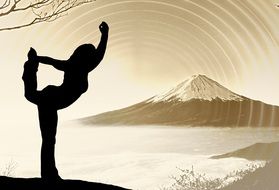black silhouette of a yogi