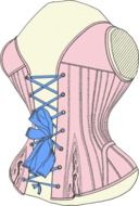 clipart of pink corset on a mannequin