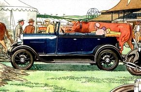 vintage drawing of a classic car
