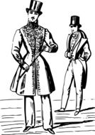 painted men in vintage suits in France