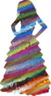 colored stripes as a girl silhouette