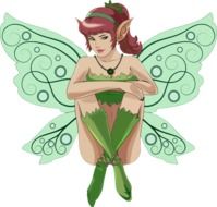 painted fairy with green wings