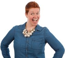 portrait of posing expressive woman