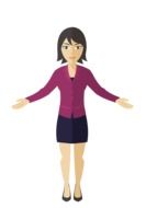 drawing business woman on white background