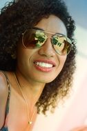 female model in sunglasses