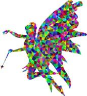 colorful silhouette of a woman with wings