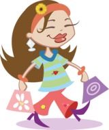 graphic image of a happy shopping woman