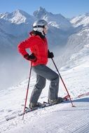 girl skiing on the mountain