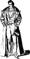 black and white pencil drawing of a man in a suit