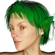 digital elf with green hair