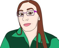 woman with glasses portrait, drawing