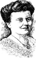 Black and white drawing of the lady portrait