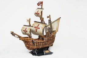 three masted sailboat of christopher columbus as a model