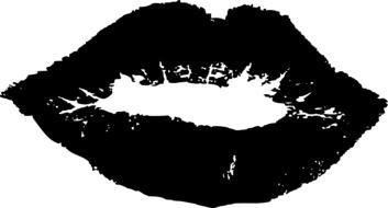 half open female lips, Kiss, drawing