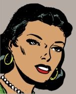 Cartoon retro female clipart