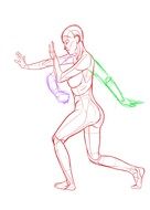 Female Fighting drawing