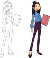 clipart of asian businesswoman