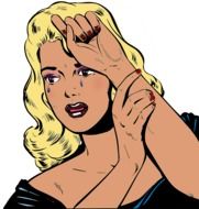 vintage drawing of a blonde