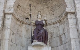 Roman statue of the goddess on capitol hill