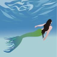 graphic image of a mermaid in the water