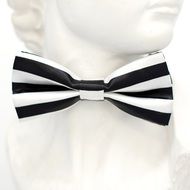 black and white bow tie