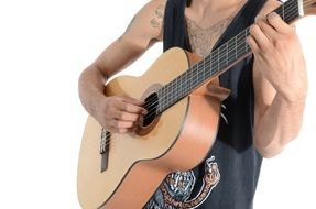rock musician playing guitar