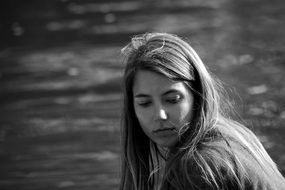 young woman at the river