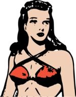 girl in red bra