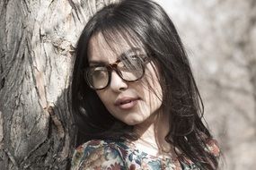 beautiful woman in glasses