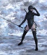woman in ninja costume