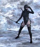 woman in ninja costume