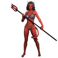 woman devil with a trident in her hands