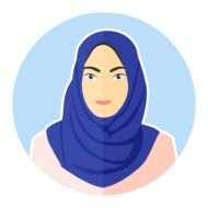 girl in blue hijab as an illustration