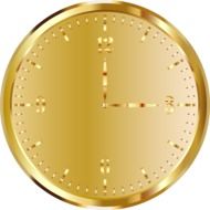 golden clock face, render