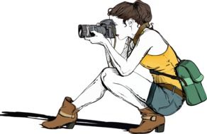 Girl Photographer drawing